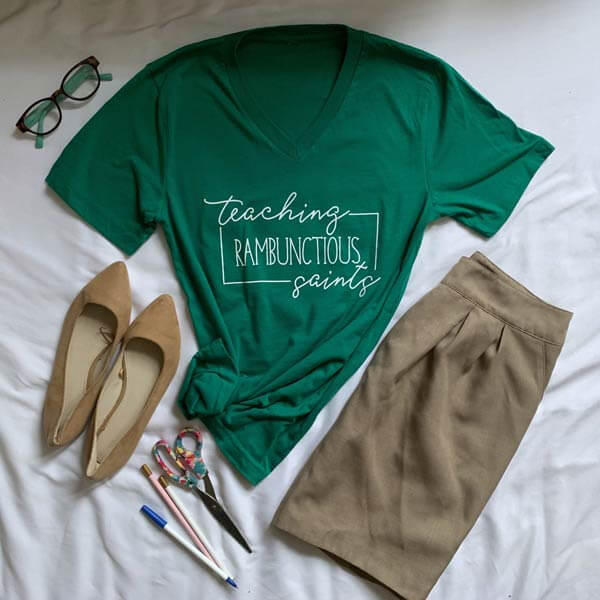 kelly green v-neck t-shirt