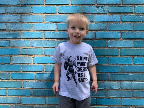 Saint Mike Defend Us In Battle Toddler and Youth Tee – Brick House