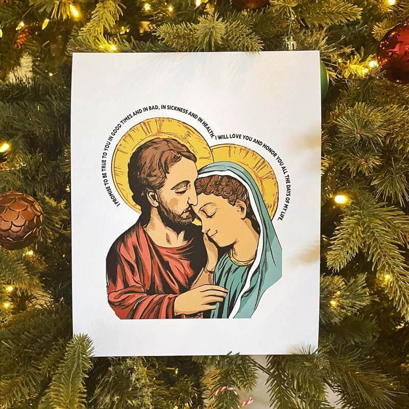 Mary and Joseph Wedding Vows Art Print - Brick House in the City