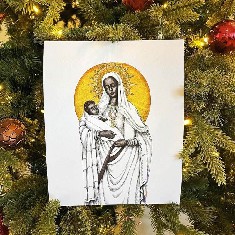 Our Lady of Kibeho Art Print - Brick House in the City